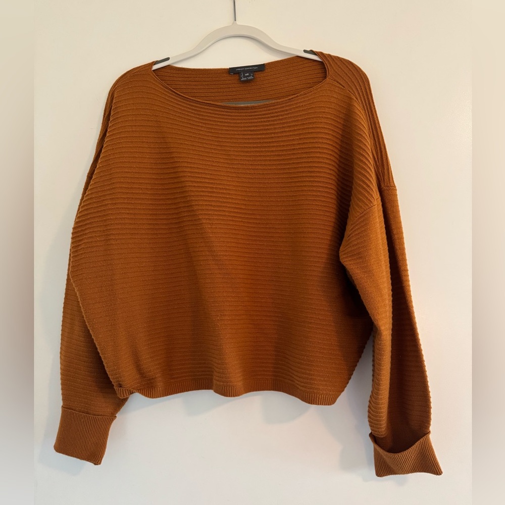 French Connection Millie Lena Ribbed Sweater - Burnt Orange XS